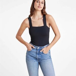 Nuuds Black Square Neck Bodysuit